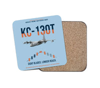 Thumbnail for KC-130T NP2000 design on light blue 1 piece coaster