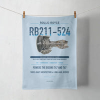 Thumbnail for RB211-524 design on light blue towel