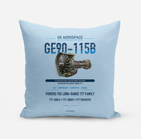 Thumbnail for GE90-115B design on light blue pillow