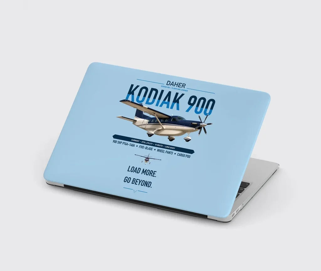 Daher Kodiak 900 design on light blue MacBook case