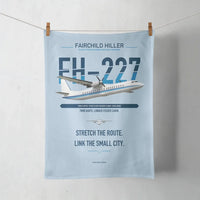 Thumbnail for Fairchild Hiller FH-227B design on light blue towel