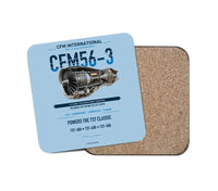 Thumbnail for CFM56-3 design on light blue 1 piece coaster