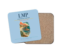 Thumbnail for Lampedusa Airport (LMP) design on light blue 1 piece coaster