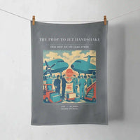 Thumbnail for VINTAGE G4385 - The Prop To Jet Handshake - Designed Towels design on gray