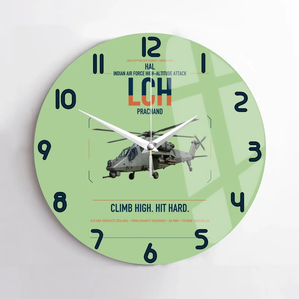 HAL LCH Prachand design on light green no frame wall clock