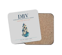 Thumbnail for Dubrovnik Ruđer Bošković Airport (DBV) design on light gray 1 piece coaster