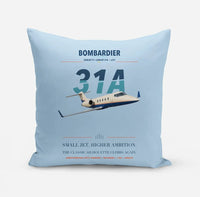 Thumbnail for Bombardier Learjet 31A design on light blue pillow