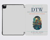 Thumbnail for Detroit Metropolitan Wayne County Airport (DTW) design on light gray ipad tablet case