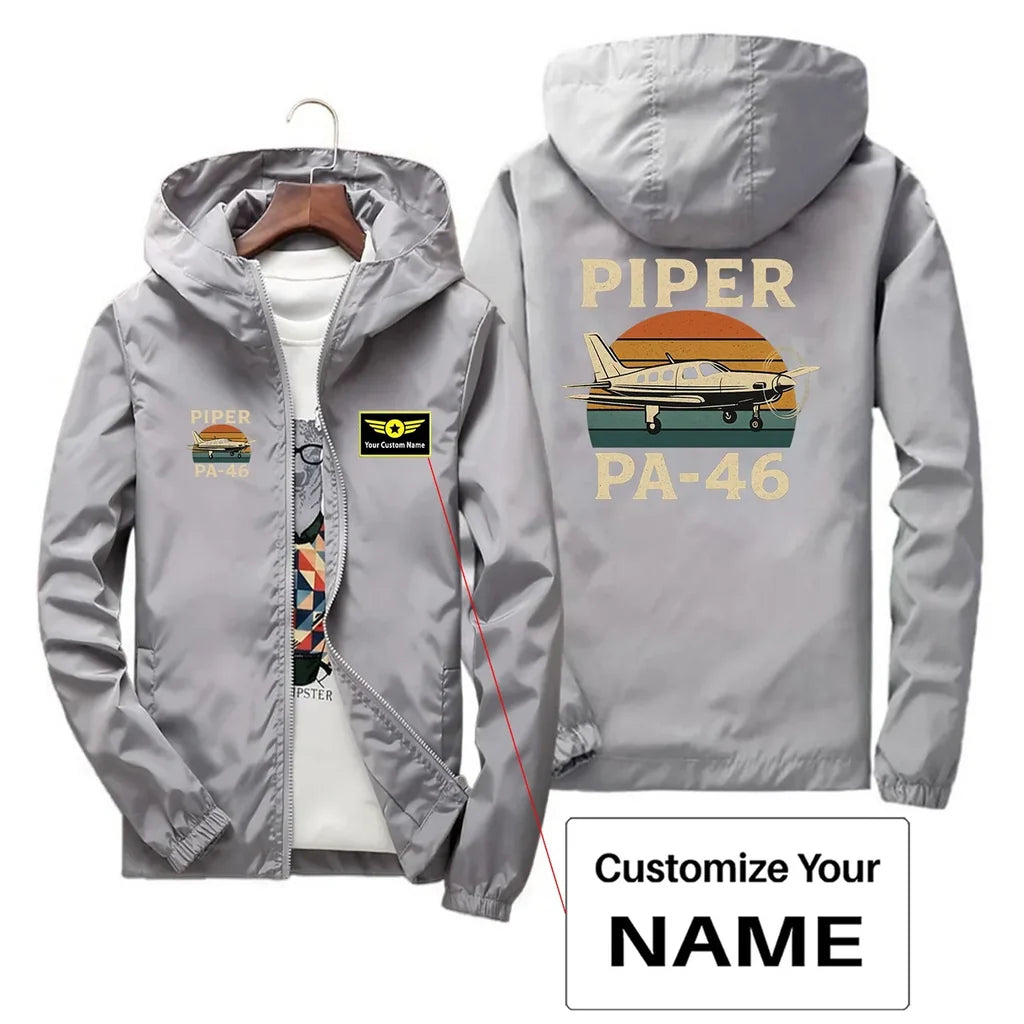 Customisable Retro Piper PA-46 Windbreaker - view 5