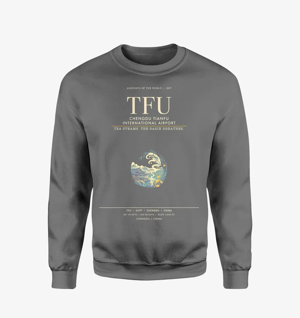 Chengdu Tianfu International Airport TFU Sweatshirt - Gray