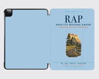 Thumbnail for Rapid City Regional Airport (RAP) design on light blue ipad tablet case