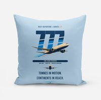 Thumbnail for Boeing 777F design on light blue pillow