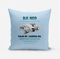 Thumbnail for DJI Neo design on light blue pillow