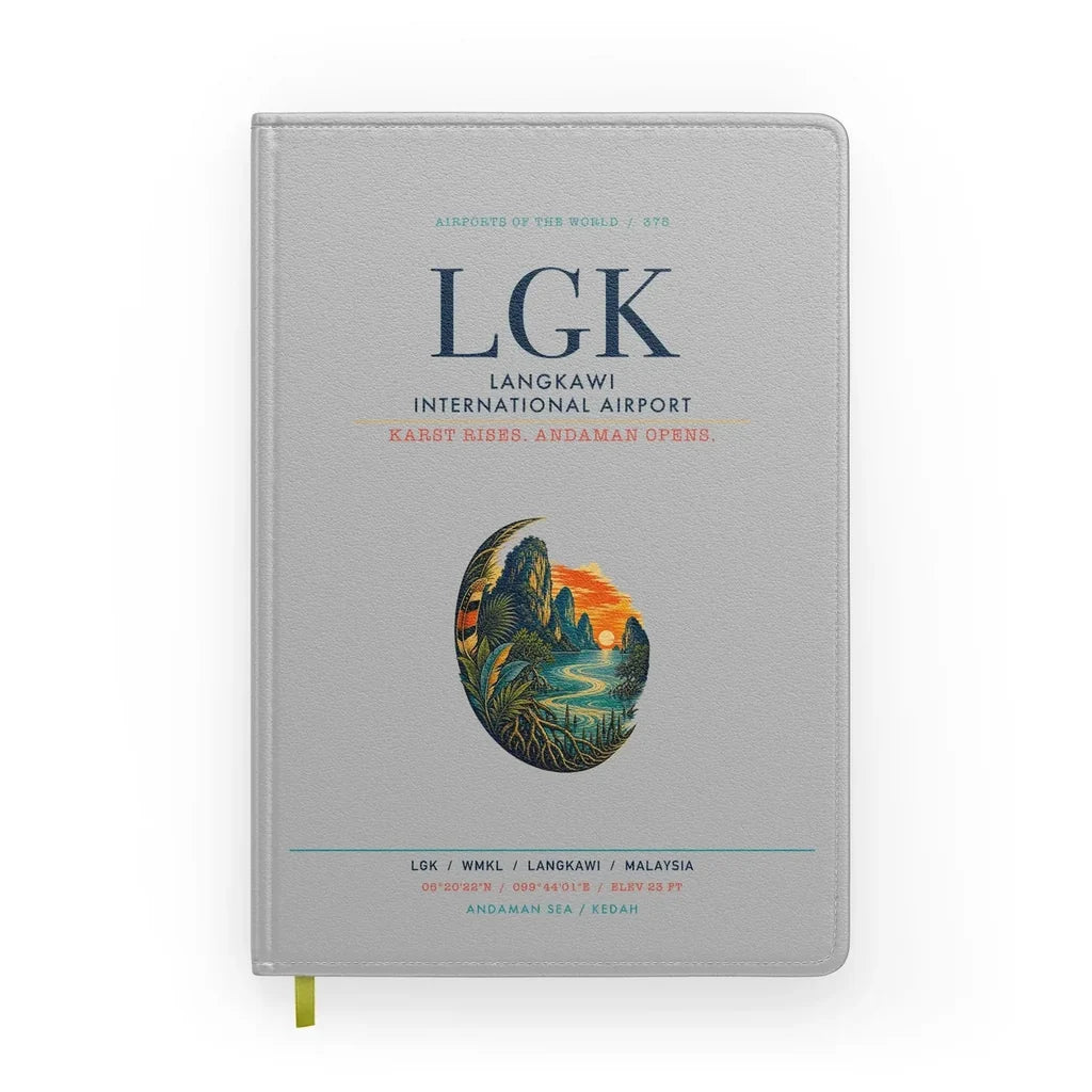Langkawi International Airport (LGK) design on light gray notebook
