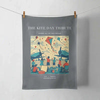 Thumbnail for VINTAGE G4434 - The Kite Day Tribute - Designed Towels design on gray