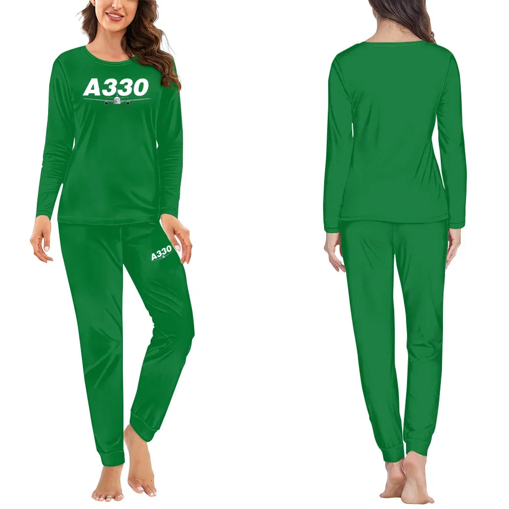 Super Airbus A330 women pajamas - Green