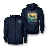 Thumbnail for VINTAGE G4473 - The Night Glider Wave - Premium Zipped Hoodie design on navyblue