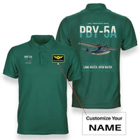 Thumbnail for PBY-5A Catalina design on green+name double-side polo t-shirt, double-side print