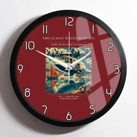 Thumbnail for VINTAGE G4280 - The Glassy Water Warning - Designed Wall Clocks design on darkred framed