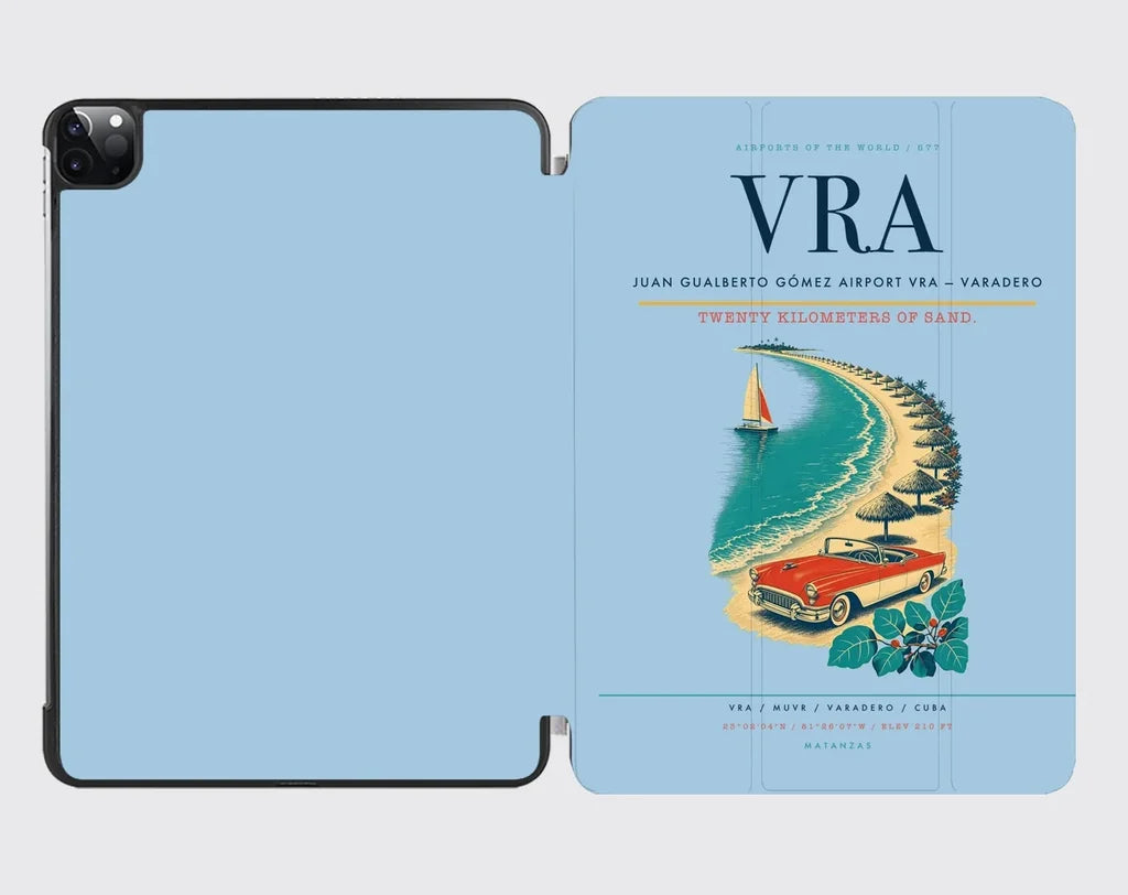 Juan Gualberto Gómez Airport (VRA) design on light blue ipad tablet case