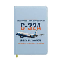 Thumbnail for C-32A Air Force Two Global Reach design on light blue notebook