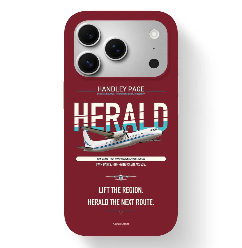 Handley Page HPR.7 Dart Herald Case design on dark red iphone case