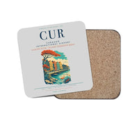 Thumbnail for Curaçao International Airport (CUR) design on light gray 1 piece coaster