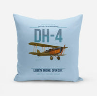 Thumbnail for Airco DH-4 Liberty Plane design on light blue pillow