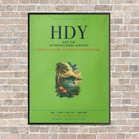 Thumbnail for Hat Yai International Airport HDY vertical canvas print - framed - light green background