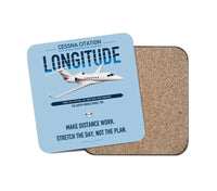 Thumbnail for Cessna Citation Longitude design on light blue 1 piece coaster