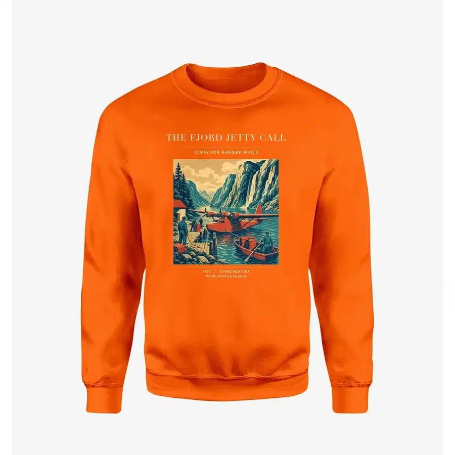 VINTAGE G4185 - The Fjord Jetty Call - Designed Sweatshirts design on orange