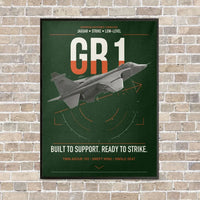 Thumbnail for SEPECAT Jaguar GR1 vertical canvas print - framed - dark green background