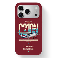 Thumbnail for Cessna T210N Centurion design on dark red magsafe iphone case, for iPhone 17 Pro