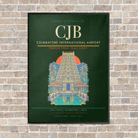 Thumbnail for Coimbatore International Airport CJB - Canvas Framed - Dark Green