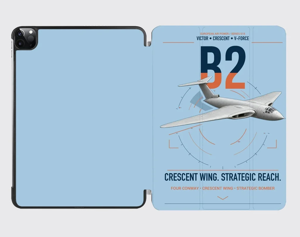Handley Page Victor B2 design on light blue ipad tablet case