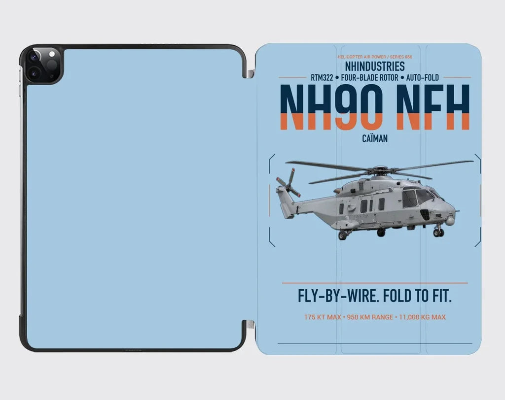 NHIndustries NH90 NFH Caïman design on light blue ipad tablet case