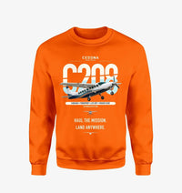 Thumbnail for Cessna 208 Caravan design on orange sweatshirt