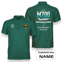 Thumbnail for Piper M700 Fury design on green+name double-side polo t-shirt, double-side print