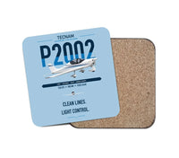 Thumbnail for Tecnam P2002 Sierra MkII design on light blue 1 piece coaster