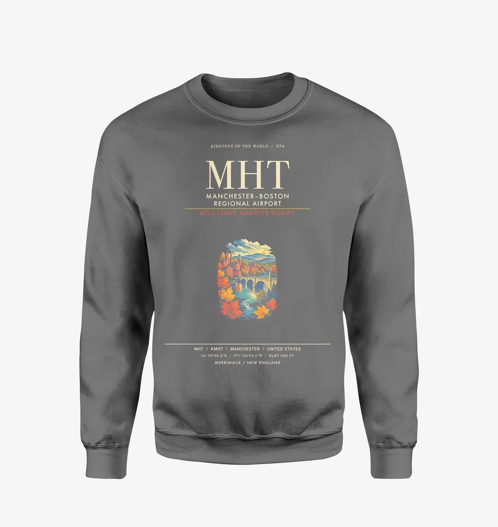 ManchesterBoston Regional Airport MHT Sweatshirt - Gray