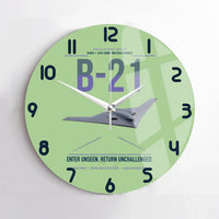 Thumbnail for B-21 Raider design on light green no frame wall clock