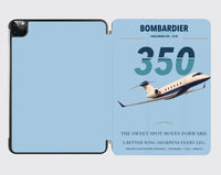 Thumbnail for Bombardier Challenger 350 design on light blue ipad tablet case