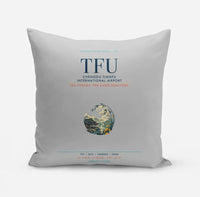 Thumbnail for Chengdu Tianfu International Airport (TFU) design on light gray pillow