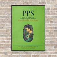 Thumbnail for Puerto Princesa International Airport PPS vertical canvas print - framed - light green background