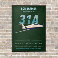 Thumbnail for Bombardier Learjet 31A vertical canvas print - framed - dark green background