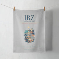 Thumbnail for Ibiza Airport (IBZ) design on light gray towel