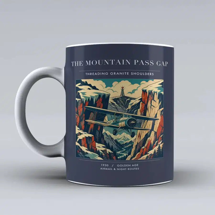 VINTAGE G4253 - The Mountain Pass Gap - Ceramic Mug design on darkblue