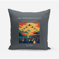 Thumbnail for VINTAGE G4260 - The Twilight Flypast - Designed Pillows design on gray