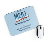 Thumbnail for Mooney M20J 201 design on light blue rectangle mouse pad