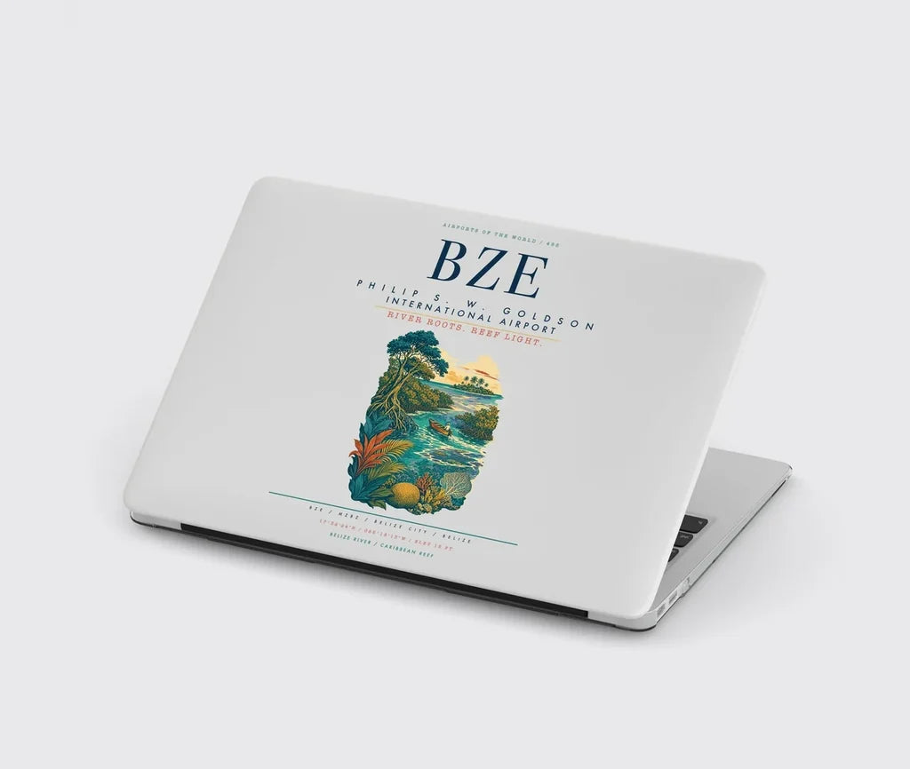 Philip S. W. Goldson International Airport (BZE) design on light gray MacBook case